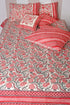 40s Cotton Pillow Cover in Floral Block Print