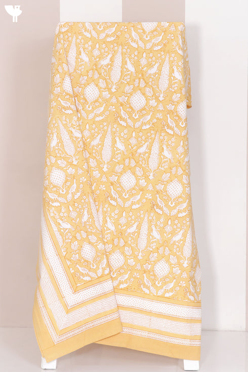 20s Cotton KING SIZE Bed Cover In Block Print