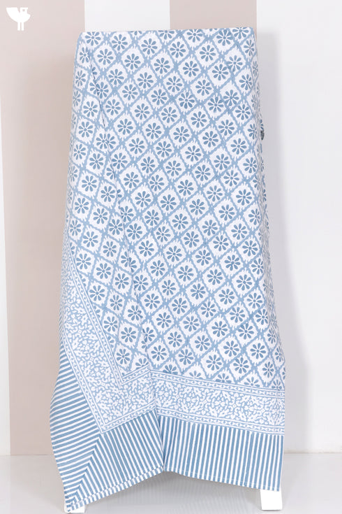 20s Cotton KING SIZE Bed Cover In Block Print