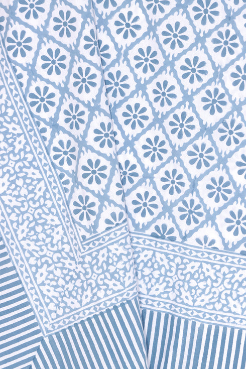 20s Cotton KING SIZE Bed Cover In Block Print