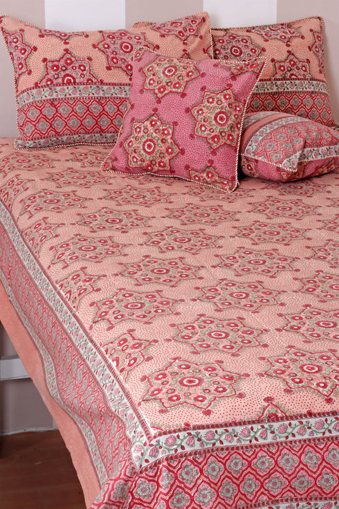 20s Cotton KING SIZE Bed Cover in Block Print