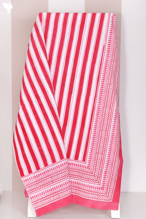 20’s Cotton KING SIZE Bed Cover In Block Print