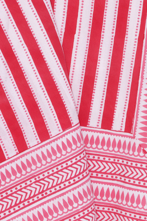 20’s Cotton KING SIZE Bed Cover In Block Print