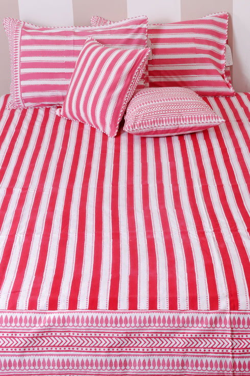 20’s Cotton KING SIZE Bed Cover In Block Print