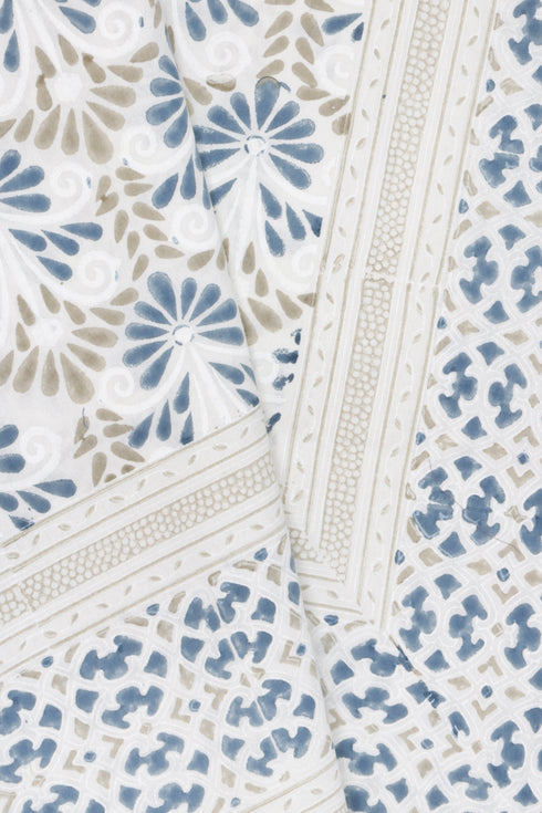 20s Cotton Bed Cover in Block Print