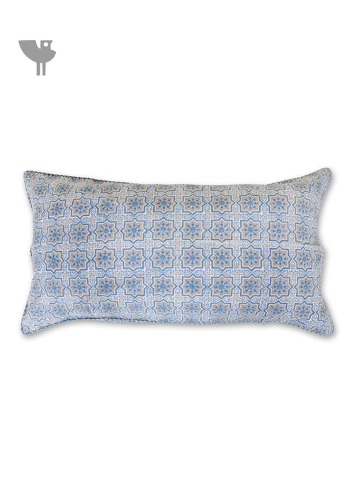 20s Cotton Lumbar Cushion Cover In Block Print