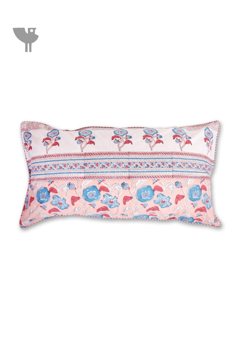20s Cotton Cushion Cover in Floral Block Print