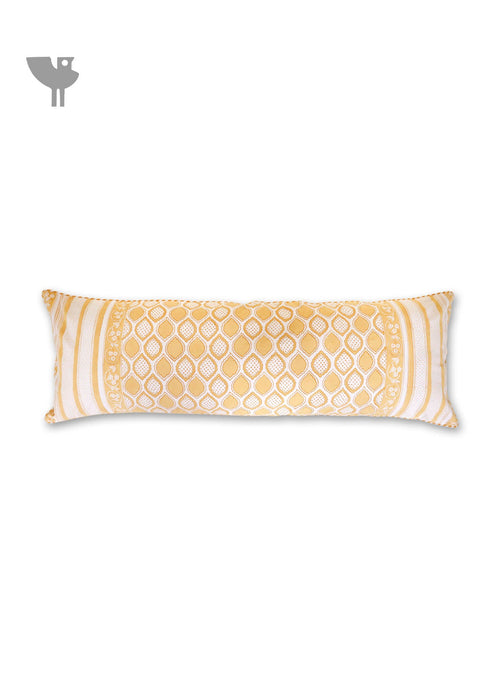 20s Cotton Lumbar Cushion Cover In Block Print