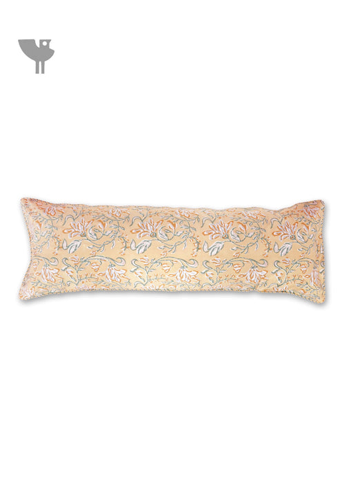 20s Cotton Lumbar Cushion Cover in Floral Block Print