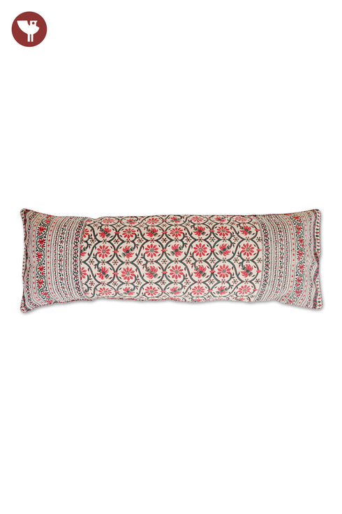 20s Cotton Lumber Cushion Cover in Floral Block Print