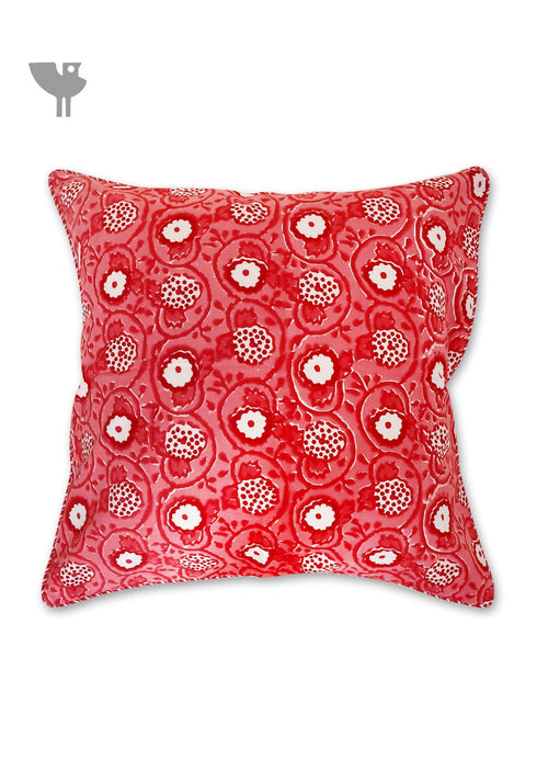 20s Cotton Cushion Cover in Block Print with Piping
