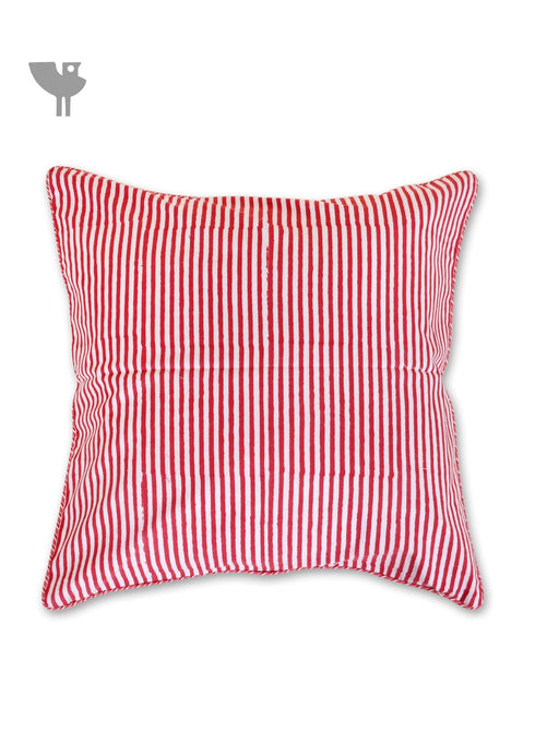 20s Cotton Cushion Cover in Block Print with Piping