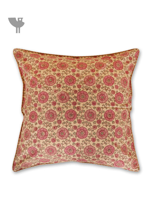 20s Cotton Cushion Cover in Block Print with Piping
