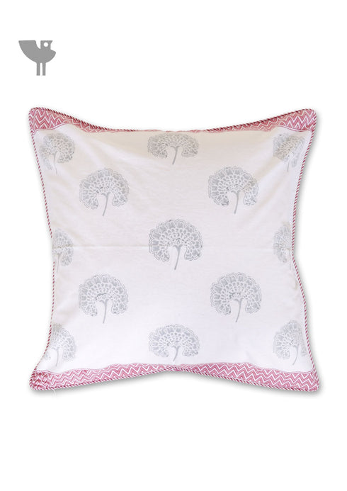20s Cotton Cushion Cover In Graphic Block Print