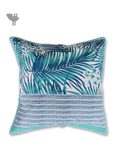 20s Cotton Cushion Cover In Foliage Print