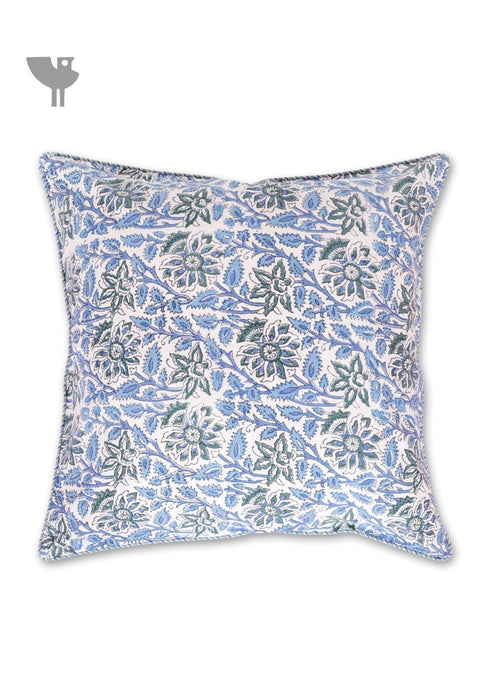 20s Cotton Cushion Cover in Floral Block Print