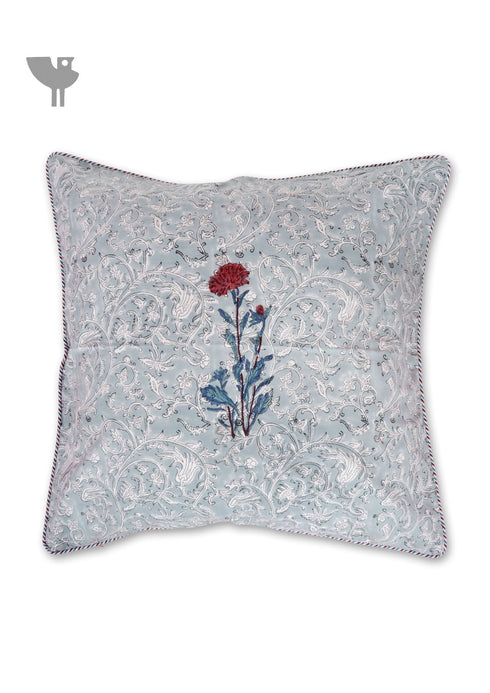 20s Cotton Large Cushion Cover In Block Print