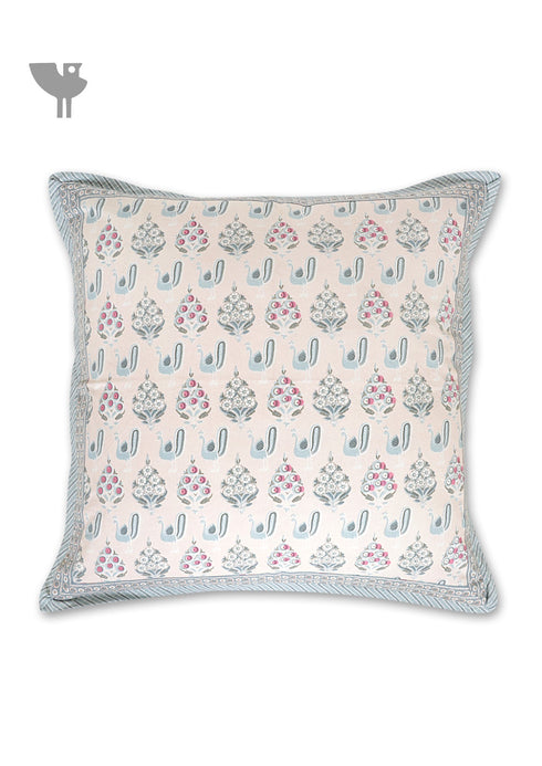 20s Cotton Cushion Cover in Block Print
