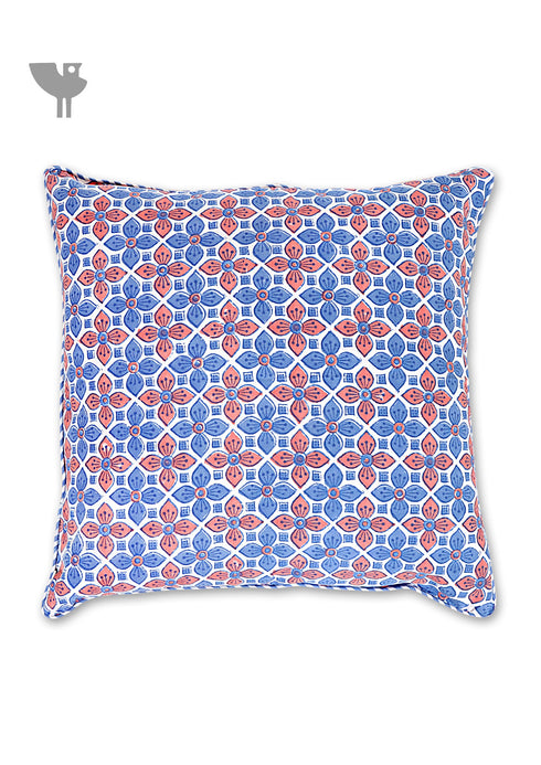 20s Cotton Cushion Cover in Geometric Block Print