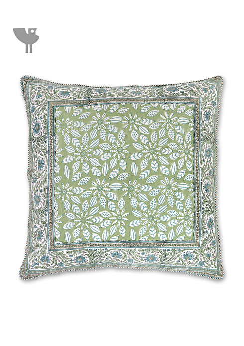20s Cotton Cushion Cover in Floral Block Print