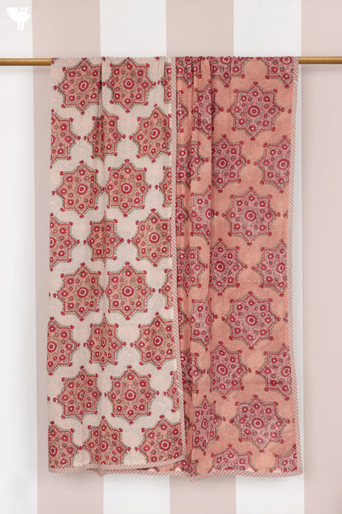 Mulmul Cotton Dohar in Floral Block Print