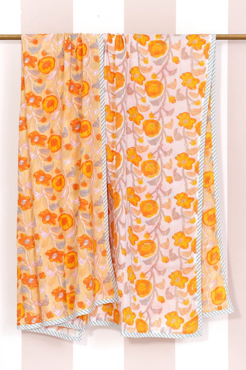 Mulmul Cotton Dohar in Floral Block Print