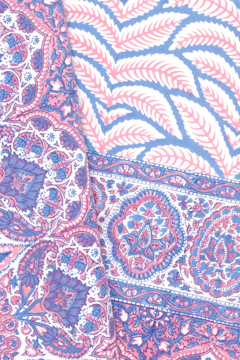 20s Cotton KING SIZE Bed Cover In Block Print