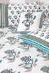 20s Cotton Bed Cover in Floral Block Print