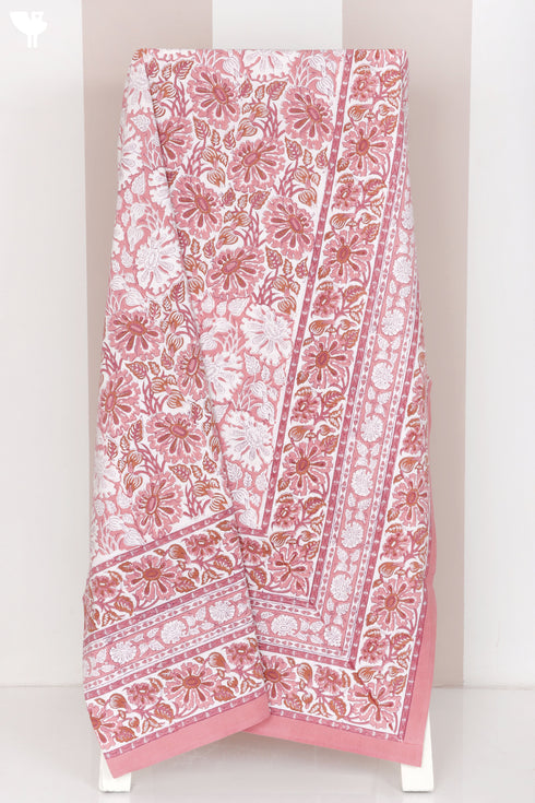20s Cotton Bed Cover in Floral Block Print