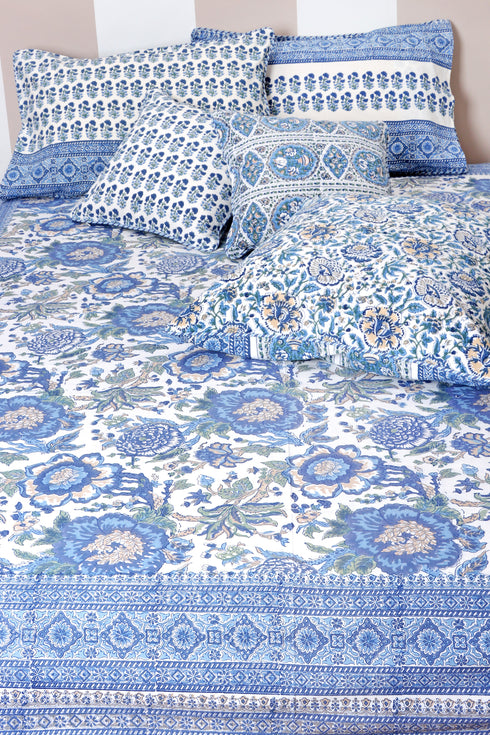 20s Cotton Bed Cover in Block Print
