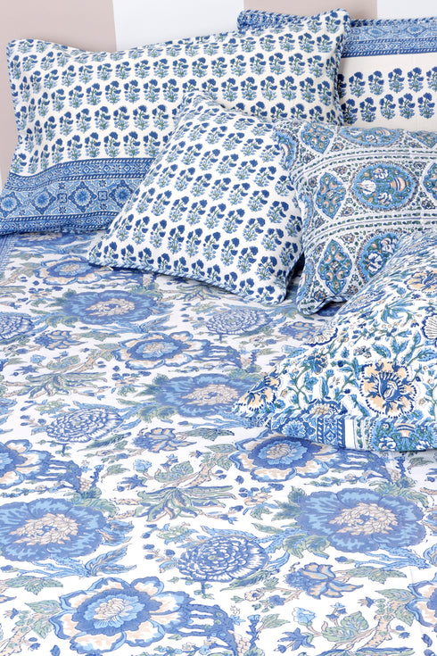 20s Cotton Bed Cover in Block Print