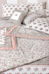 20s Cotton Bed Cover In Floral Block Print Soft White Peach