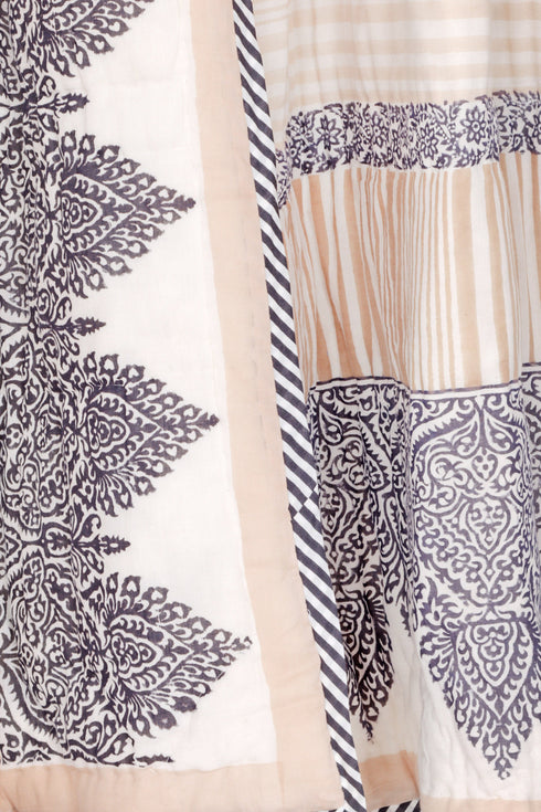 Mulmul Cotton Quilt In Block Print