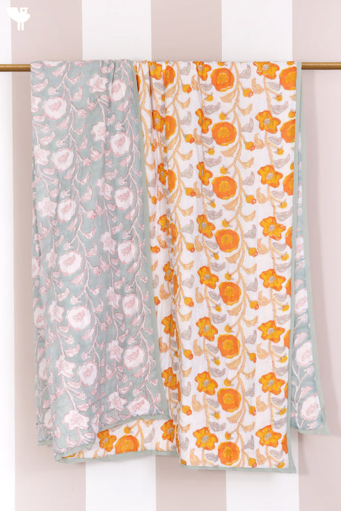 Mulmul Cotton Quilt in Block Print