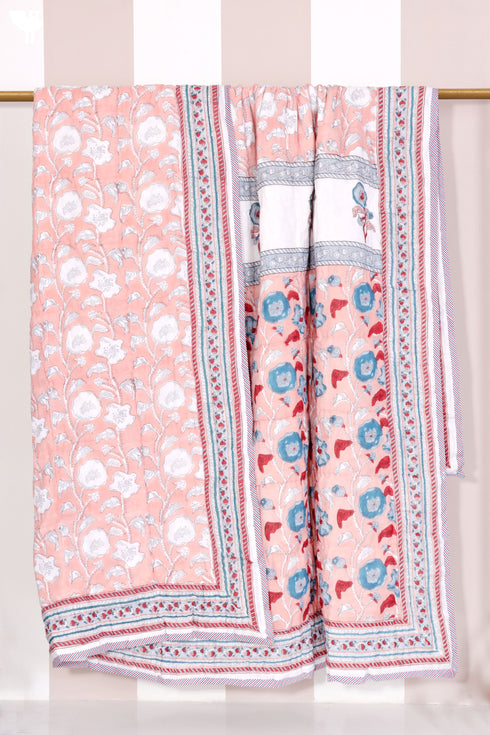 Mulmul Cotton Quilt In Block Print