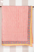 Mulmul Cotton Quilt in Floral Block Print White