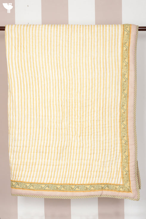 Mulmul Cotton Quilt Floral Block Print