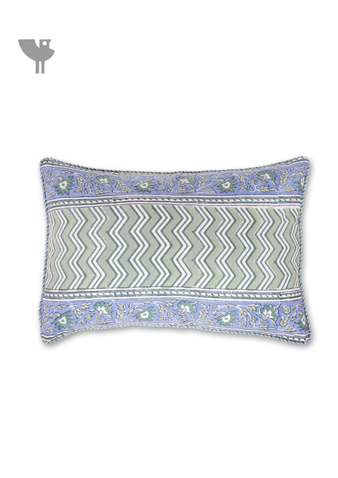 20s Cotton Cushion Cover in Floral Block Print