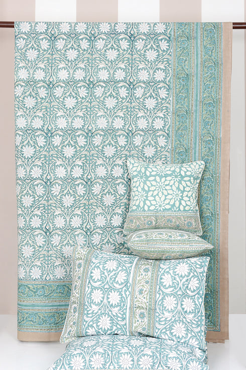 20s Cotton KING SIZE Bed Cover in Block Print
