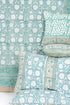 20s Cotton Bed Cover in Floral Block Print