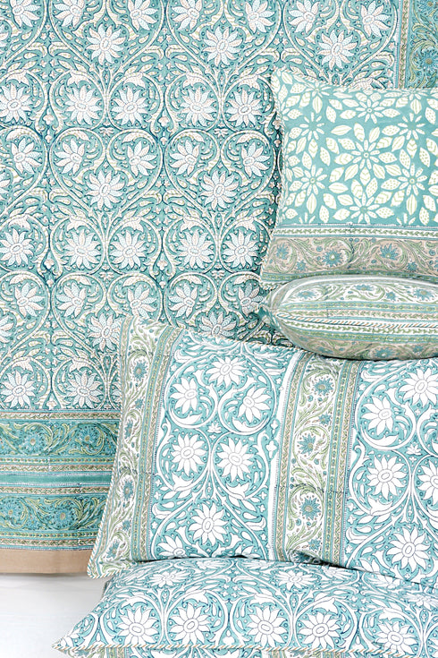 20s Cotton KING SIZE Bed Cover in Block Print