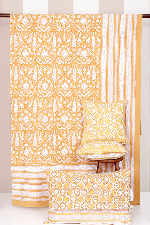 20s Cotton KING SIZE Bed Cover in Block Print