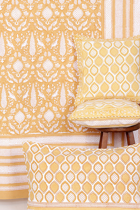 20s Cotton KING SIZE Bed Cover in Block Print