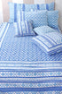 20s Cotton KING SIZE Bed Cover in Zigzag Geometric Block Print