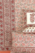 20s Cotton KING SIZE Bed Cover in Floral Block Print
