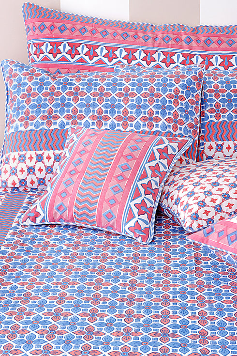 20s Cotton KING SIZE Bedcover in Geometric Block Print
