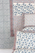 20s Cotton Bed Cover in Floral Block Print