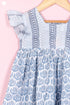 Cotton Frock & Shorts Set In Block Print