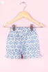 Cotton Frock & Shorts Set In Block Print