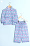 Cotton Boys Sleepwear Set In Block Print